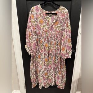 Daughters of India Kyra Midi Dress in Fuchsia Bloom